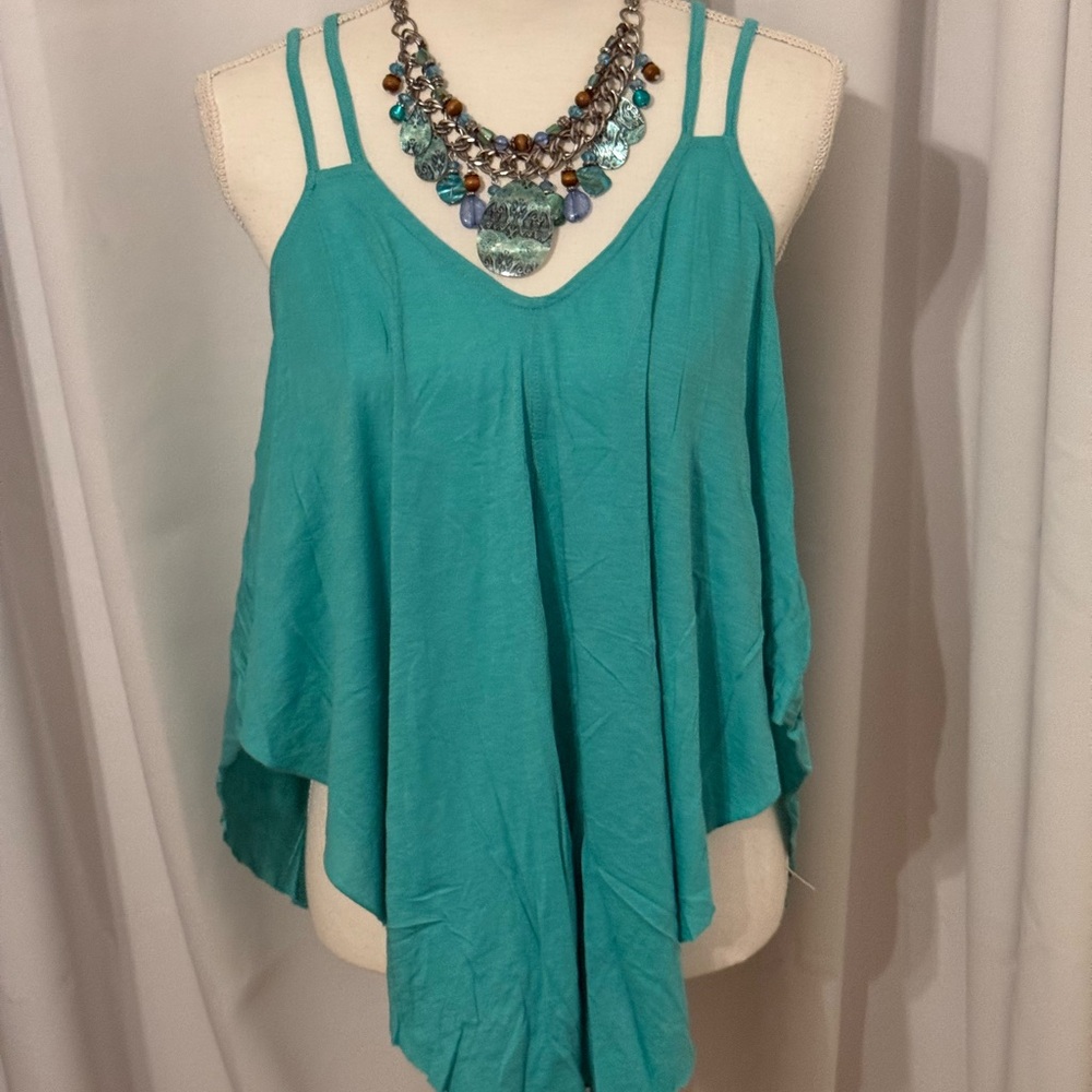 We The Free Turquoise Double Strap Camisole
